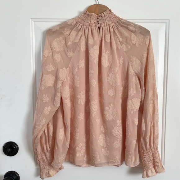 NWT Rebecca Taylor long sleeve rose met top in ballet 696 - Picture 4 of 4
